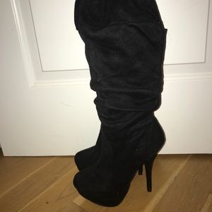 Black high heel boots
